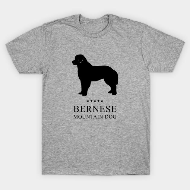 Bernese Mountain Dog Black Silhouette T-Shirt by millersye